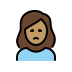 woman frowning, medium skin tone